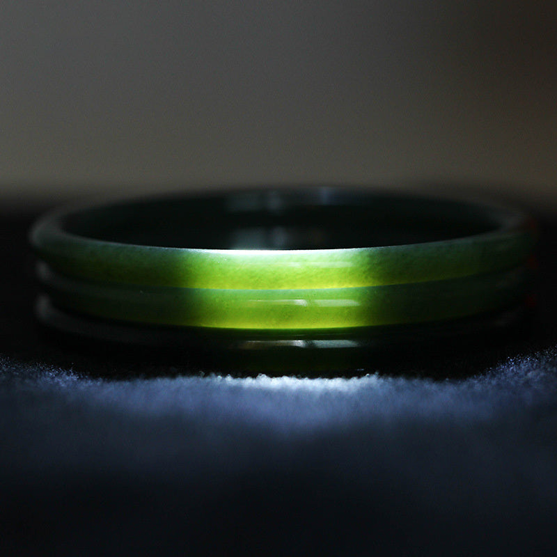 【玉鐲】新疆和田青玉-墨綠叮噹鐲