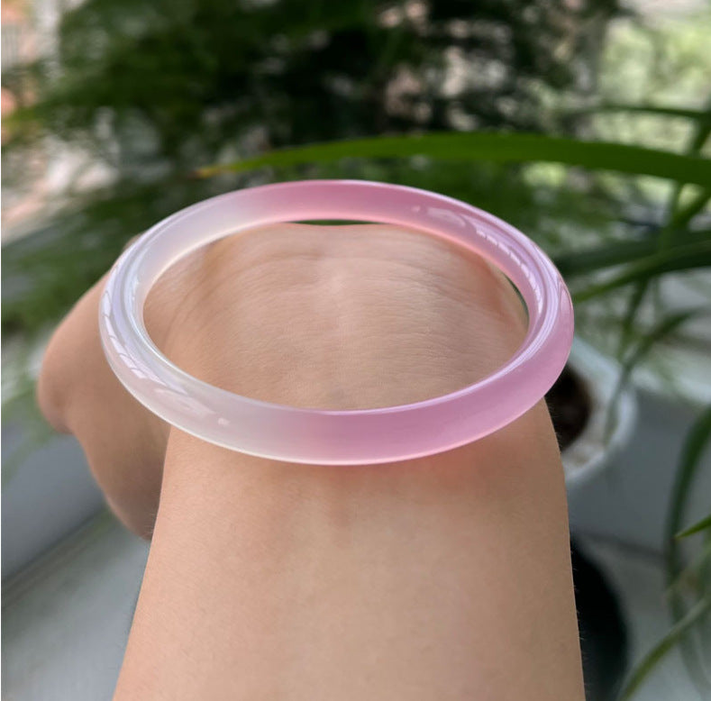 【玉鐲】鬱金香粉+月光白草莓啵啵美人條6mm