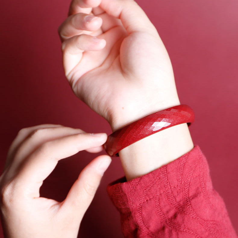 【玉鐲】菱面紫金硃砂手鐲(細條/寬條)