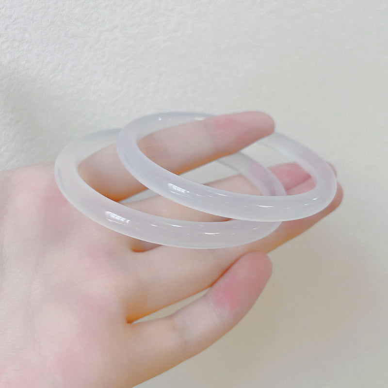 【玉鐲】白月光玉隨叮噹鐲-4mm：深層而溫和的癒合能力